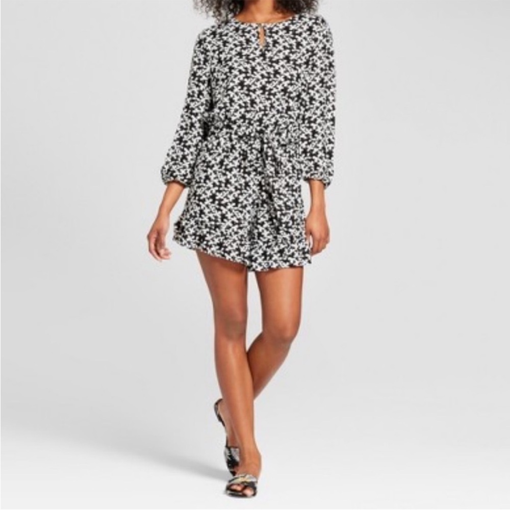 NWT! Who What Wear Black and White Shorts Romper